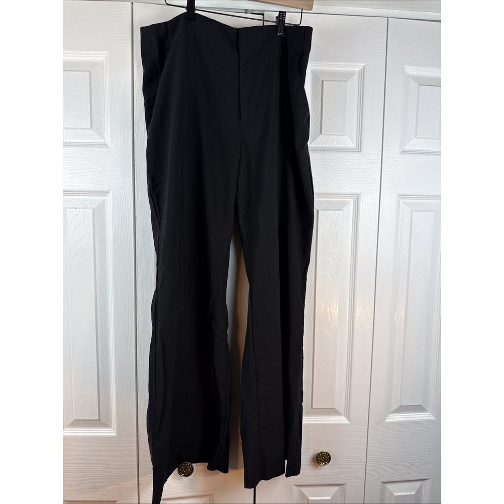 Cabi #6475 Caravan Trouser Pants Size 12 Black High Waist Wide Leg Pants Classic